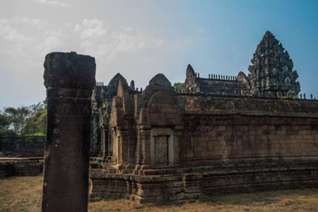 Ancient temples in the ancient city of Angkor in Cambodia.の写真素材