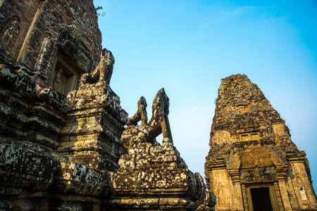 Ancient temples in the ancient city of Angkor in Cambodia.の写真素材