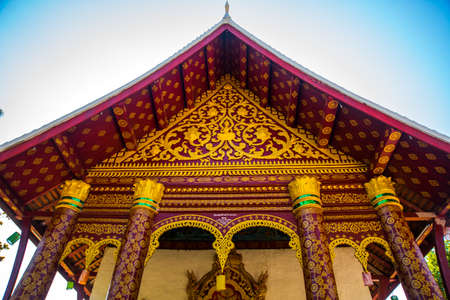 Beautiful ancient temple in Laos in the oldest city in Northern Laos.の写真素材