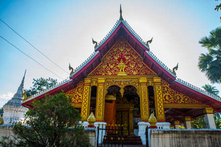 Beautiful ancient temple in Laos in the oldest city in Northern Laos.の写真素材
