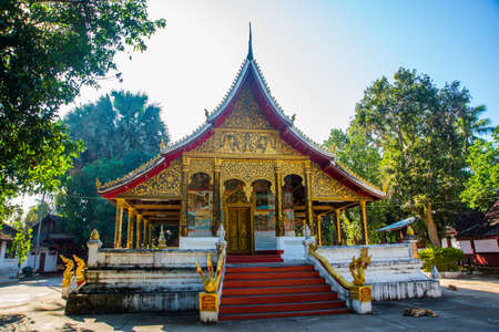 Beautiful ancient temple in Laos in the oldest city in Northern Laos.の写真素材