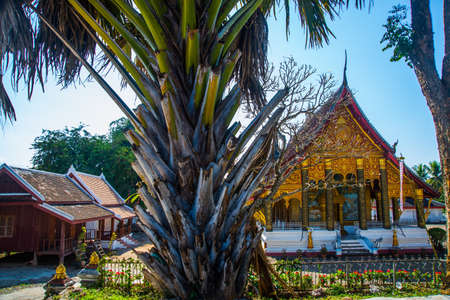 Beautiful ancient temple in Laos in the oldest city in Northern Laos.の写真素材
