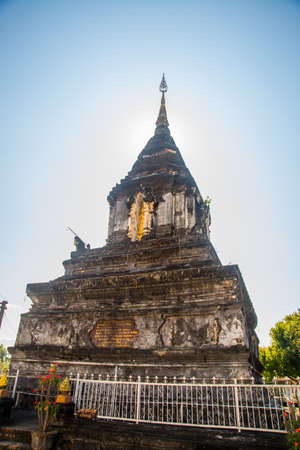 A mortar made of stone.Beautiful ancient temple in Laos in the oldest city in Northern Laos.の写真素材