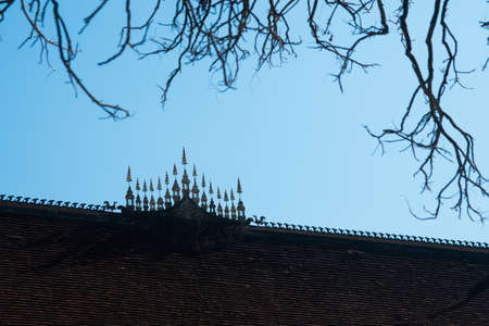 Beautiful ancient temple in Laos in the oldest city in Northern Laos.の写真素材