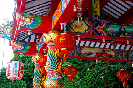 Chinese pavilion at the lake. Udon Thani, Thailandの写真素材
