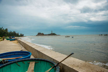 Beautiful Ke Ga beach at Mui Ne, Phan Thiet, Binh Thuan, Vietnam. Mui Ke Ga ,Ke Ga Cape or lighthouse, is the most favourite destination for visitors to Binh Thuan Province.の写真素材