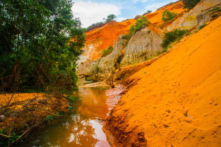 Fairy Stream (Suoi Tien), Mui Ne, Vietnam. One of the tourist attractions in Mui Ne.Beautiful mountains and waterの写真素材