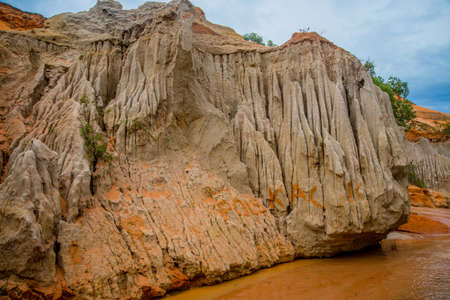 Fairy Stream (Suoi Tien), Mui Ne, Vietnam. One of the tourist attractions in Mui Ne.Beautiful mountains and waterの写真素材