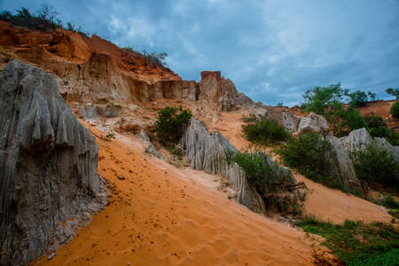Fairy Stream (Suoi Tien), Mui Ne, Vietnam. One of the tourist attractions in Mui Ne.Beautiful mountains and waterの写真素材