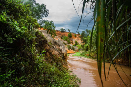 Fairy Stream (Suoi Tien), Mui Ne, Vietnam. One of the tourist attractions in Mui Ne.Beautiful mountains and waterの写真素材