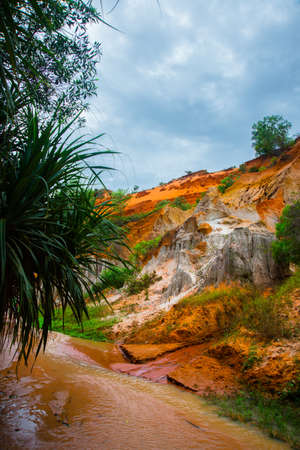 Fairy Stream (Suoi Tien), Mui Ne, Vietnam. One of the tourist attractions in Mui Ne.Beautiful mountains and waterの写真素材
