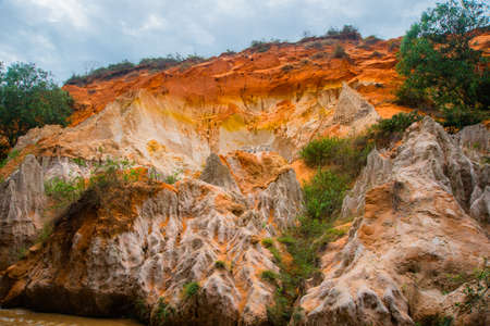 Fairy Stream (Suoi Tien), Mui Ne, Vietnam. One of the tourist attractions in Mui Ne.Beautiful mountains and waterの写真素材
