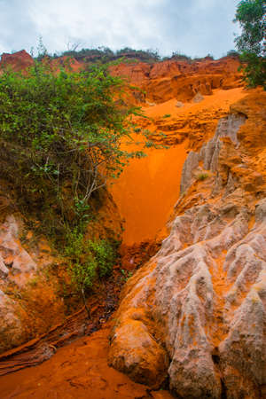 Fairy Stream (Suoi Tien), Mui Ne, Vietnam. One of the tourist attractions in Mui Ne.Beautiful mountains and waterの写真素材