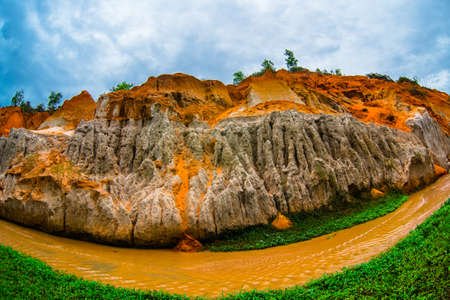 Fairy Stream (Suoi Tien), Mui Ne, Vietnam. One of the tourist attractions in Mui Ne.Beautiful mountains and waterの写真素材