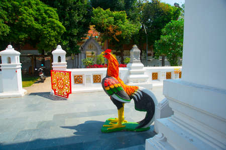 Sculpture of a rooster at the temple.Ayutthaya. Thailand. Asiaの写真素材