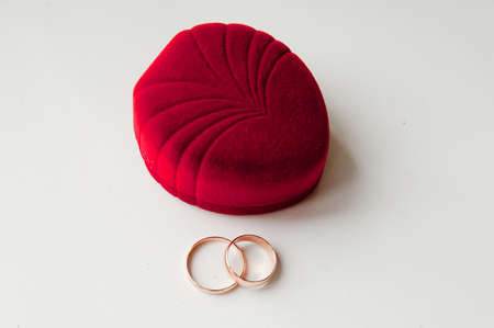 Beautiful gold jewelry lying around flowers.Wedding.Loveの写真素材