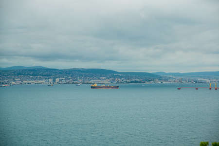 View of Cape Doob in Black Sea, Gelendzhik, Russia. Top viewの写真素材