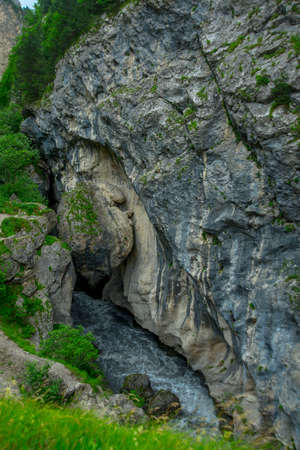 Beautiful mountains in the clouds on the sky background,the summer.The Caucasus..Russia.の写真素材