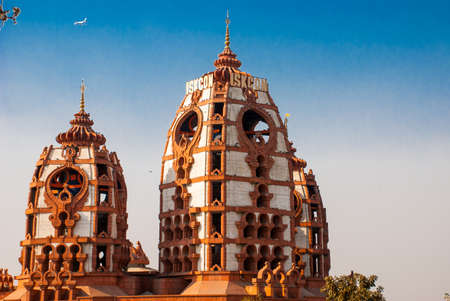 Temple on the background of blue sky. India, new Delhi.の写真素材