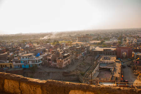 Monkey temple. Panorama. View of the city. Jaipur. India.の写真素材