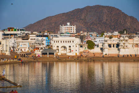 View of the City of Pushkar, Rajasthan, India. It is one of the oldest existing cities of India.の写真素材
