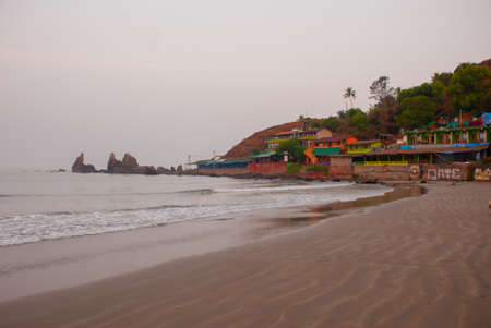 Beauty Arambol beach landscape, Goa state, Indiaの写真素材