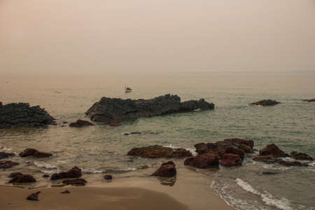 Beauty Arambol beach landscape, Goa state, India