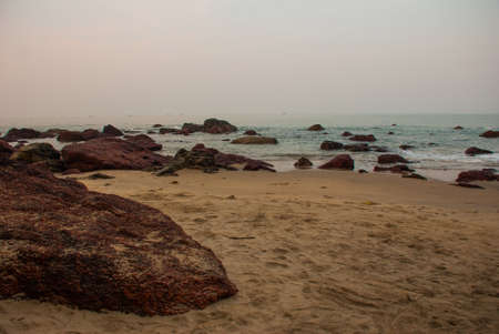Beauty Arambol beach landscape, Goa state, Indiaの写真素材