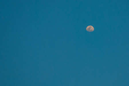 The moon on the blue sky background. Goa. Indiaの写真素材