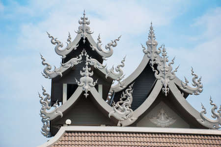 Beautiful Wat Rong Khun, aka The White Temple, in Chiang Rai, Thailand.の写真素材