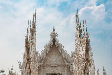 Beautiful Wat Rong Khun, aka The White Temple, in Chiang Rai, Thailand.の写真素材