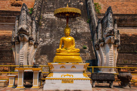 Sculpture Dragon in a Buddhist temple. Chiangmai. Thailand