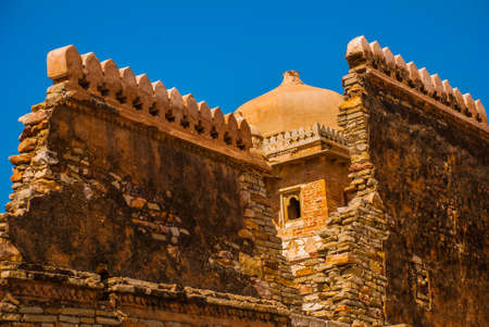 Chittorgarh Fort, Rajasthan, India. Chittorgarh Fort, the largest fort in India. Hindu Temple in the fort.の写真素材