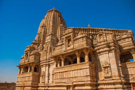 Chittorgarh Fort, Rajasthan, India. Chittorgarh Fort, the largest fort in India. Hindu Temple in the fort.の写真素材