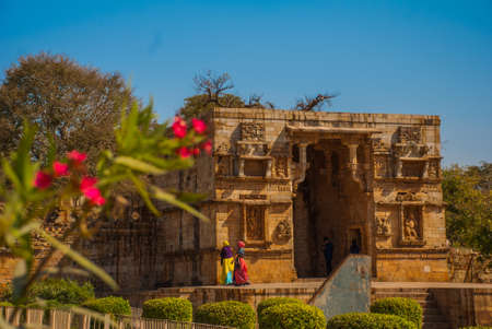 Chittorgarh Fort, Rajasthan, India. Chittorgarh Fort, the largest fort in India. Hindu Temple in the fort.の写真素材