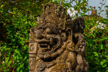 Traditional Balinese sculpture spirit stone. Ubud. Bali Indonesiaの写真素材