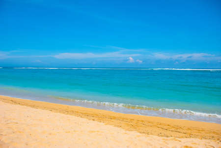 Beautiful Tropical beach in Bali. Nusa Dua, Nikko beach in Sunny weather. Indonesia.の写真素材