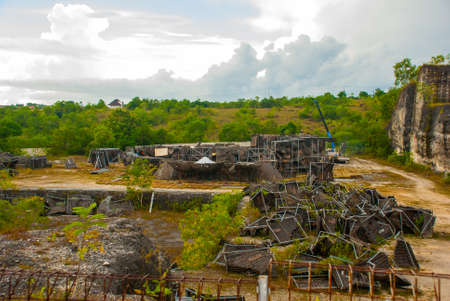 The construction of the monument of Vishnu. Garuda Wisnu Kencana Cultural Park. Bali. Indonesia. GWK.の写真素材