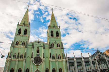Beautiful Catholic Cathedral in the capital Manila, Philippinesの写真素材