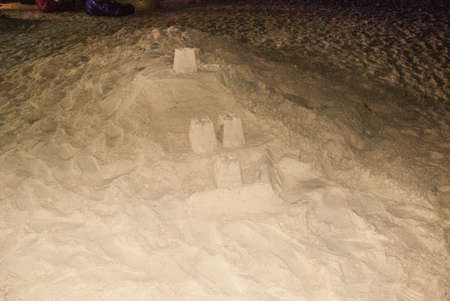 The sculptures of sand made by a man. Boracay island Philippinesの写真素材