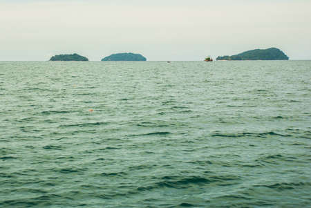 The view from the boat to the Islands near the city Kota Kinabalu, Sabah, Malaysia.の写真素材