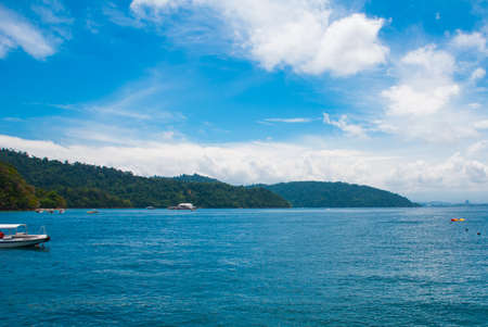 Beautiful landscape with views of the sea and the island of Gaia. Sabah, Malaysia.の写真素材