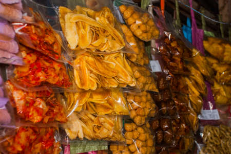 The traditional Asian market with food. Malaysiaの写真素材
