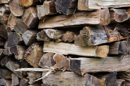 Preparation of firewood for the winter. firewood background. Pile of firewood.