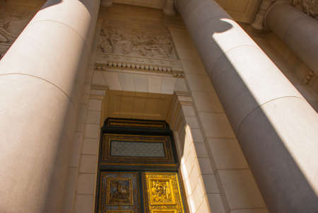 Capitolio Nacional, El Capitolio. Huge Golden door with bas-reliefs and columns. Havana capital of...