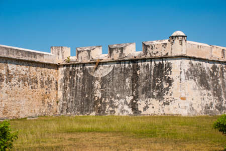 San Francisco de Campeche, Mexico: Old fortress wall and entrance.の写真素材