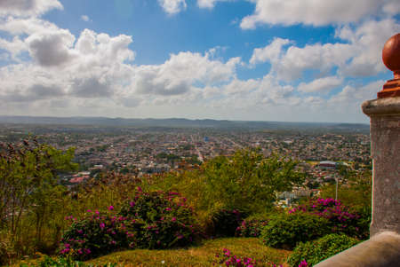 Cuba. Holguin:Landscape from the top overlooking the city Holguin from Hill of the Cross.の写真素材