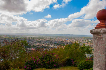 Cuba. Holguin:Landscape from the top overlooking the city Holguin from Hill of the Cross.の写真素材