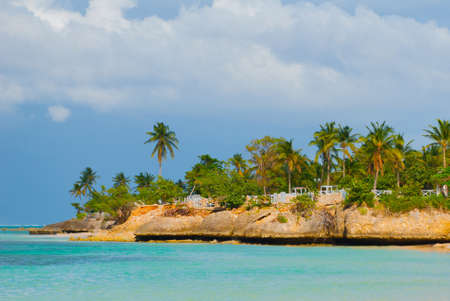 Cuba, Holguin: Beach Guardalavaca - Middle Caribbean Sea and Coast. Paradise landscape.の写真素材