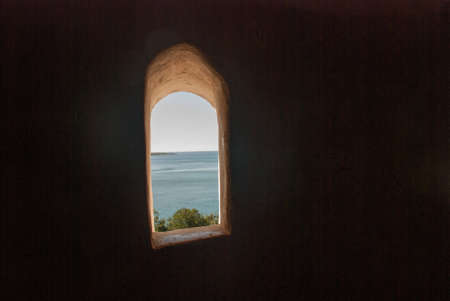 Panorama view from the window. Old Fortress Fortaleza de Jagua. Cuba, Cienfuegos.の写真素材